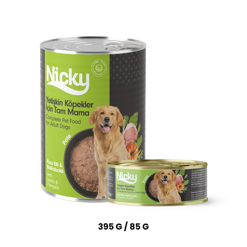 Nicky Yetişkin Köpek Yaş Maması – Kuzulu & Bal Kabaklı Pate
