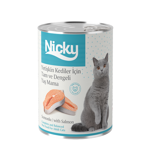 Nicky Yetişkin Kediler İçin Yaş Mama - Somonlu 400 GR