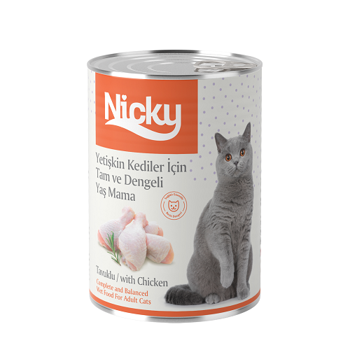 Nicky Yetişkin Kediler İçin Yaş Mama - Tavuk Etli 400 GR