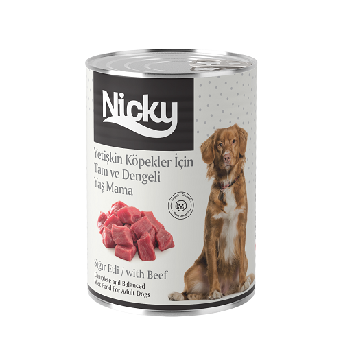 Nicky Yetişkin Köpekler İçin Yaş Mama - Sığır Etli 400GR