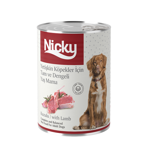 Nicky Yetişkin Köpekler İçin Yaş Mama - Kuzu Etli 400GR