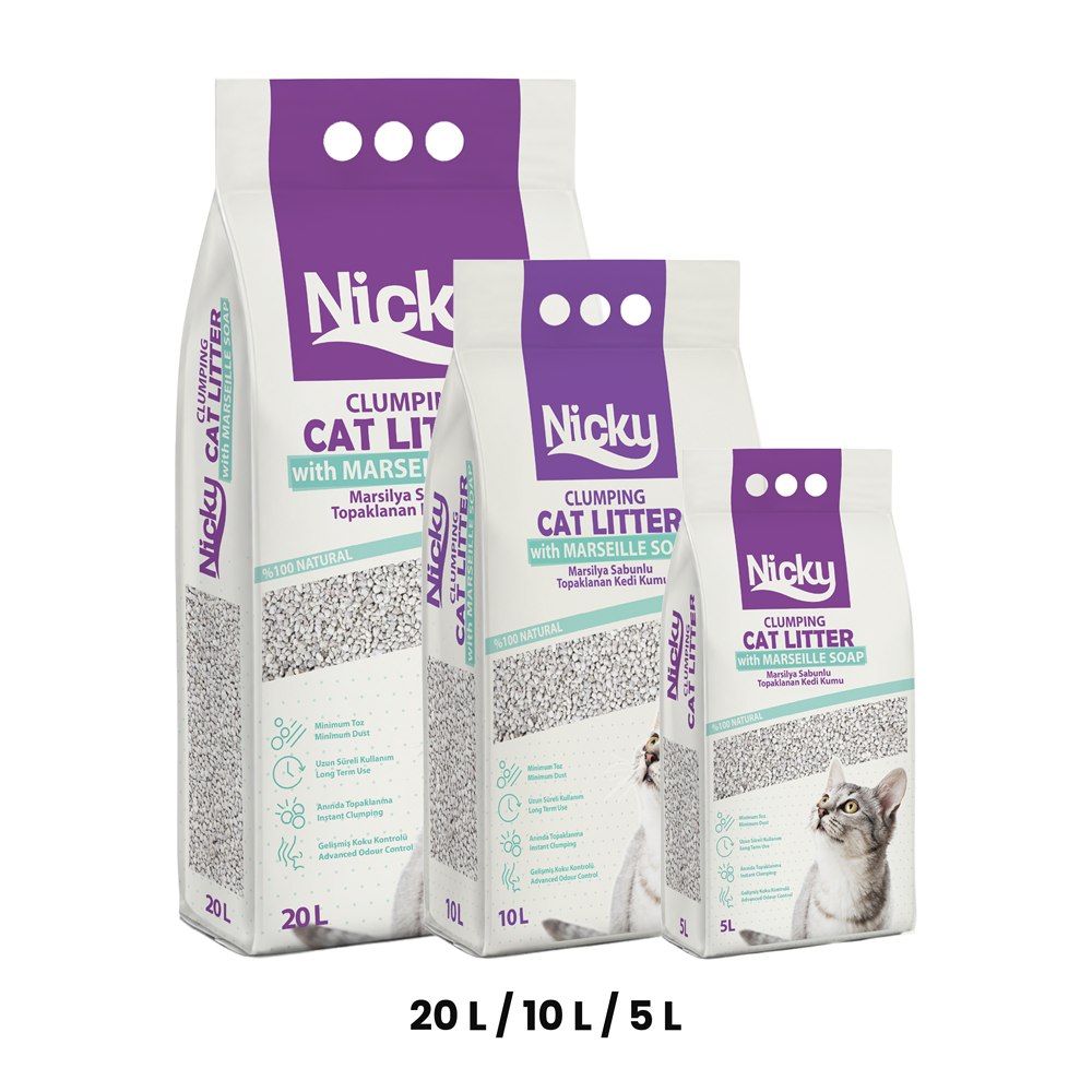 Nicky Clumping Cat Litter with Marseille Soap