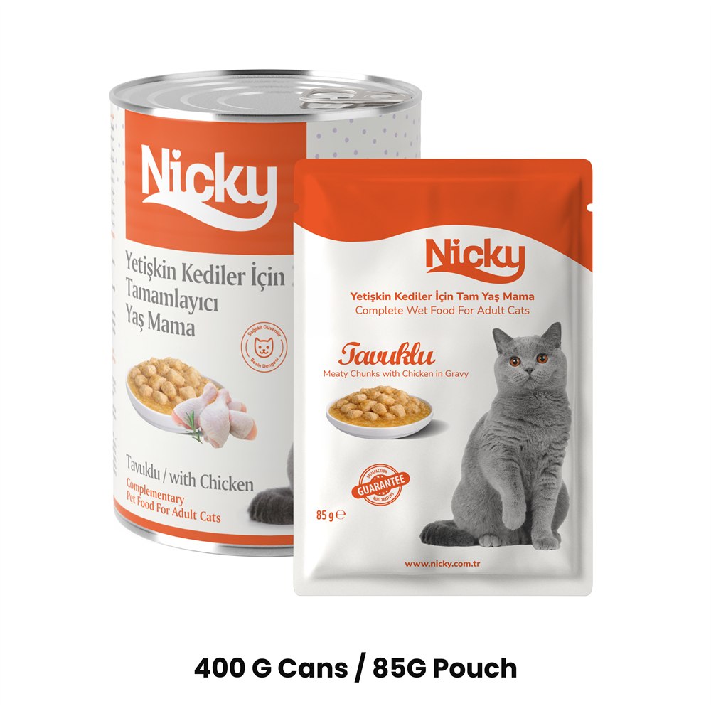 Nicky Adult Cat Meaty Chunks with Chicken in Gravy