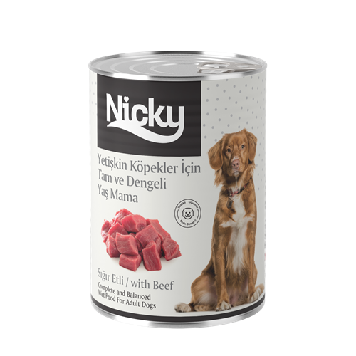 Nicky Wet Food For Adult Dogs – With Beef 400GR