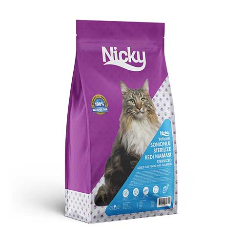 Nicky Sterilize Somonlu Kedi Maması 